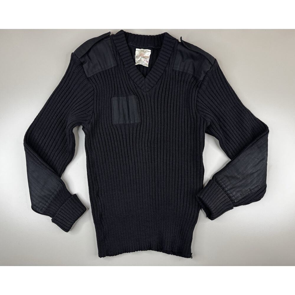 Brigade Quartermasters Woolly‎ Pully Sweater Black Mens EU 40 100% Wool Military